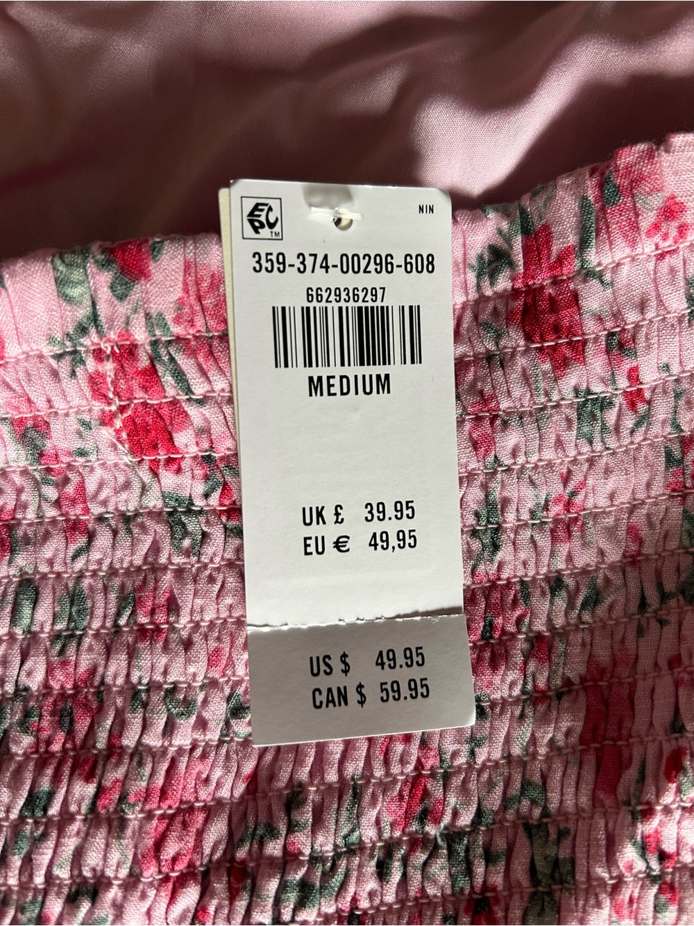 Hollister Pink Floral Smocked Midi Dress